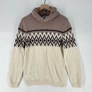 Old Navy Cozy Fair‎ Isle Pullover Sweater Hoodie for Boys Creme Brown XXL